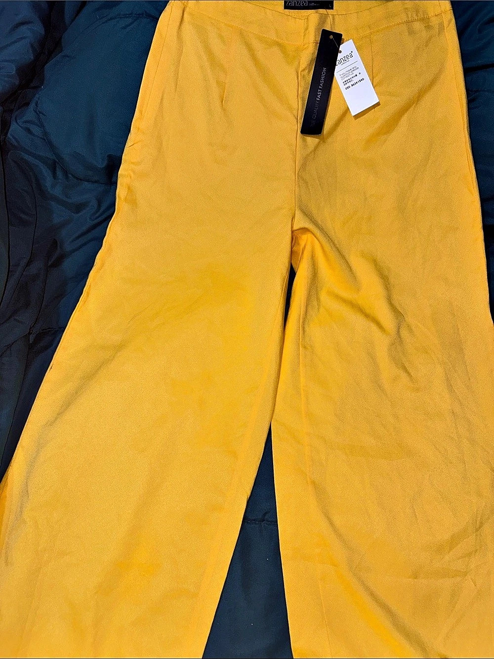 Zanzea Wide Leg Pants in Yellow Size Large NWT
